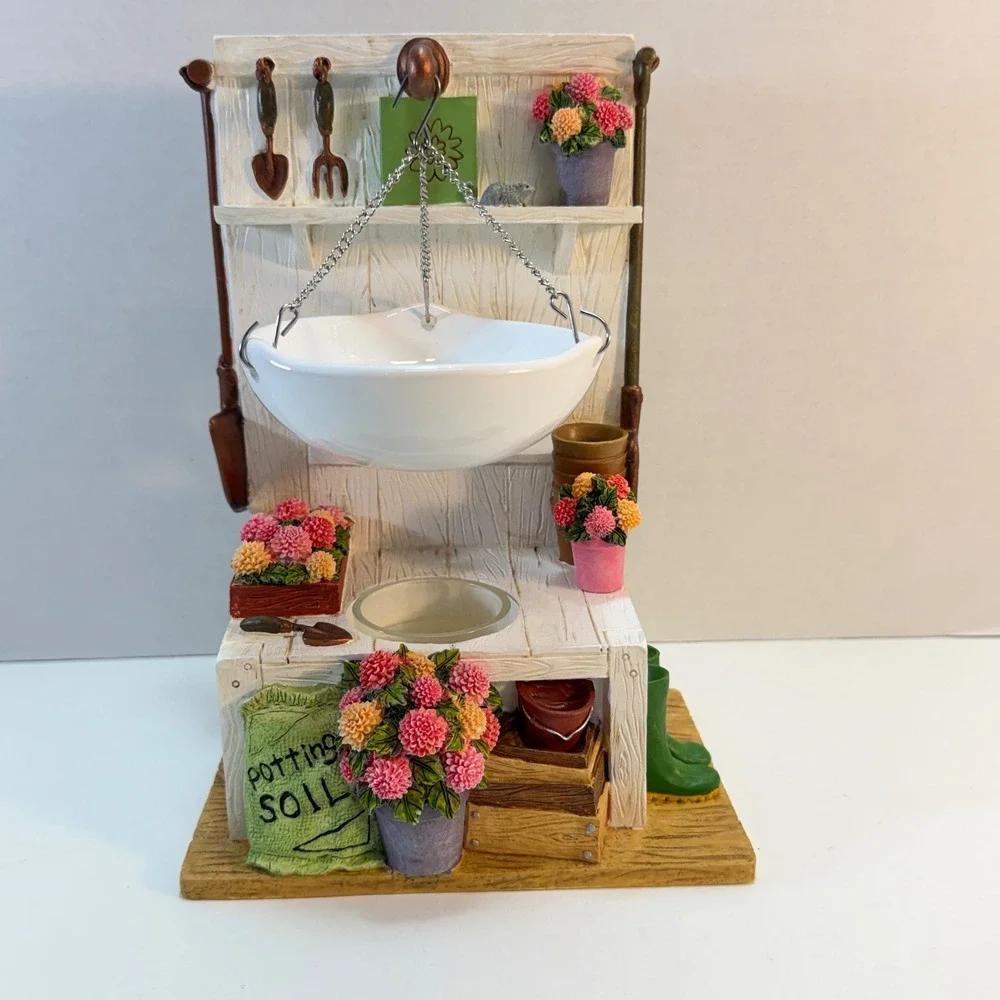 Yankee Candle Wax Warmer Home Decor Multicolor Gardening Potting Bench Figurine